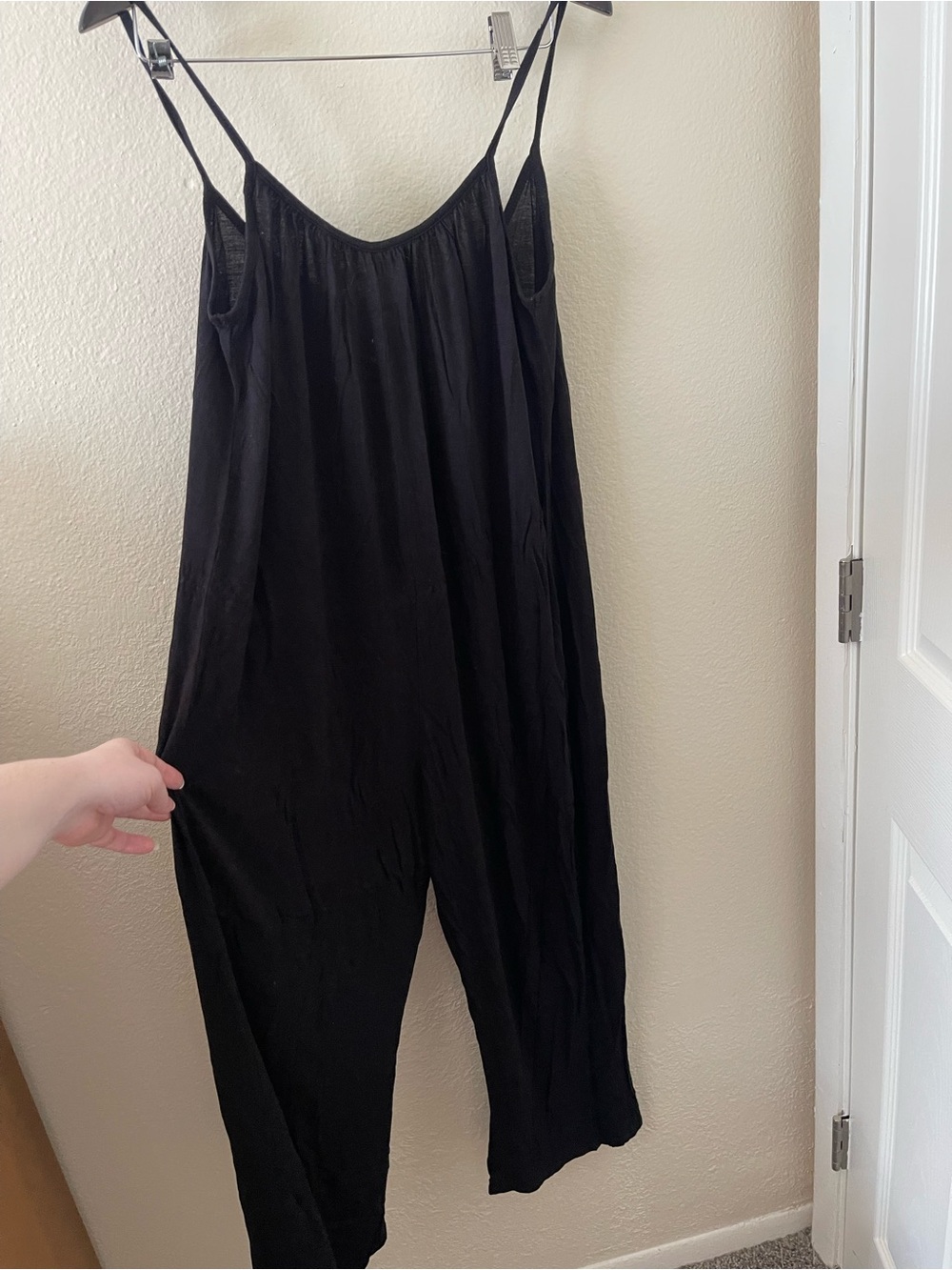 Vintage Black Sleeveless Wide-Leg Jumpsuit